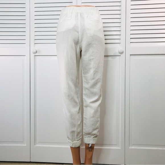 J. Crew White Linen Cropped Pants Size 0 - Picture 5 of 9